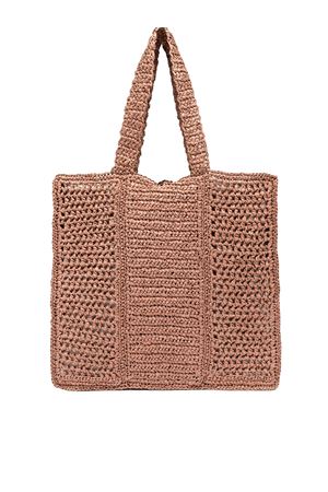 Nefeli shopper bag in paglia crochet rosa GIANNI CHIARINI | BS11955COMMSTRCRCH7752